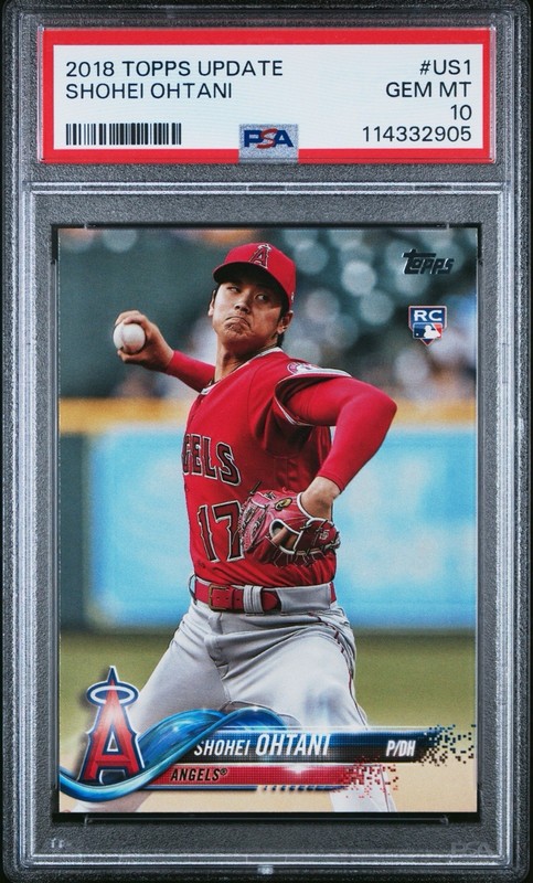 2018 Topps Update Baseball Shohei Ohtani Pitching Red Jersey (RC) #US1 PSA 10