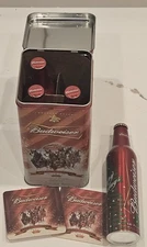 2006 Budweiser Happy Holidays Limited Edition Tall Tin w/ Lid Clydesdales BM T-2