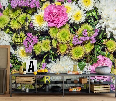 3D Chrysanthemum E2555 Wallpaper Mural Paper Wall Print Indoor Murals CA Honey