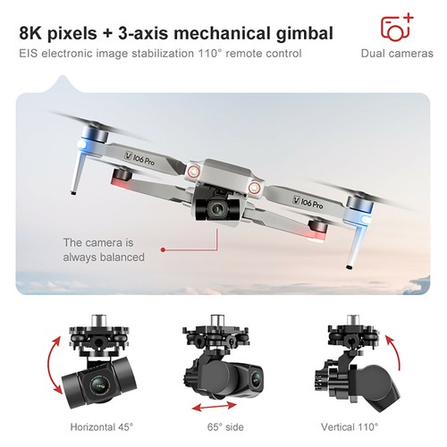 2021 JJ106 pro 1.2KM FPV 3-axis Gimbal 4K Camera Wifi GPS RC Drone Quadcopte - Picture 2 of 16
