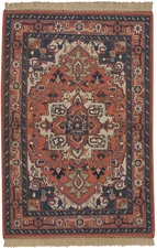 RRA 4x6 Indo Soumak Heriz Design Rust Red Rug 12576