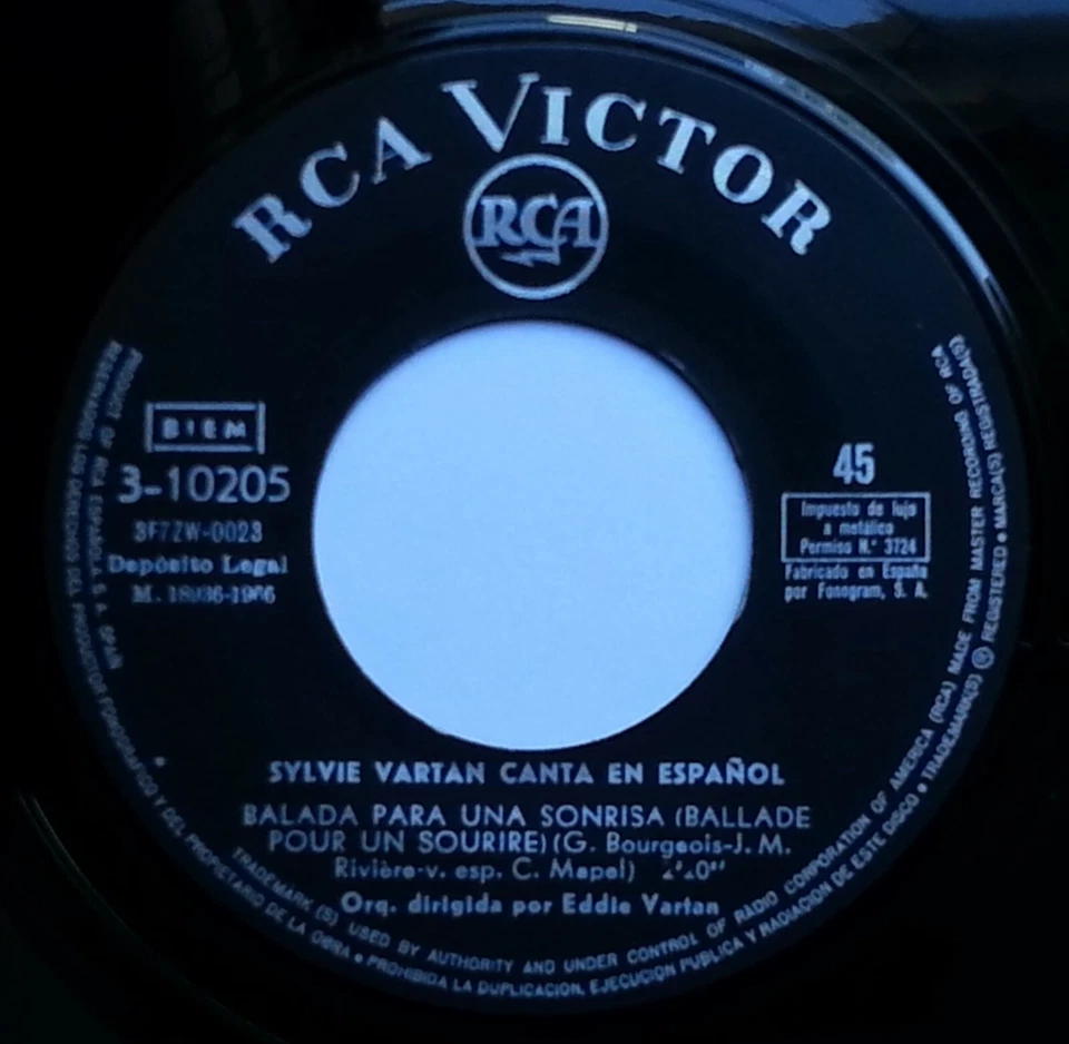 SYLVIE VARTAN SINGS IN SPANISH 1966 UNIQ PS! UNIQ MATRIX ERROR RARE SPAIN PRESS! - Image 4 of 4