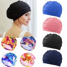 Nylon Weich Elastisch Badekappe Langes Haar Schwimmbad Hut Herren Damen Eu  ◇