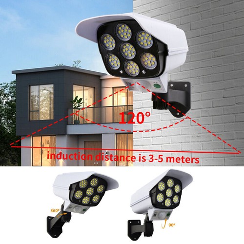 2X LED Motion Solar Sensor Light Remote Outdoor Security Garden Yard Fake Camera - Picture 19 of 24
