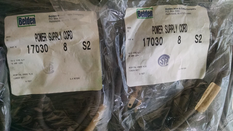 17030-8-S2  Power Supply Cord  Hospital Grade Plug  8' 10amp 125v  18-3 Type SJT - Image 2 of 2