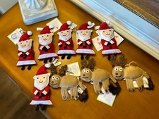 Pottery Barn Kids St. Jude Collection Reindeer Santa Ornaments (9) NWT OPEN BOX