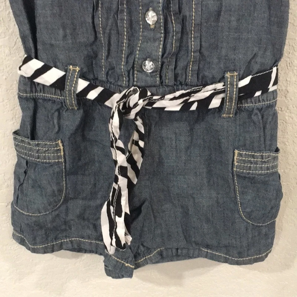 Mameluco vaquero ligero plisado talla 4 Gymboree para niñas 100 % algodón Foto 3 de 4