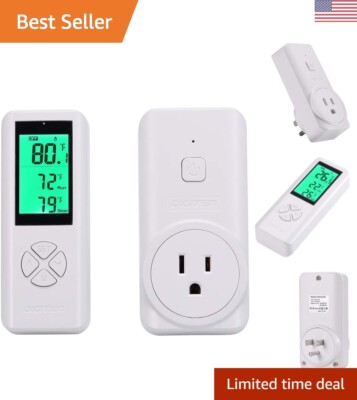 Wireless Thermostat Outlet Digital Temperature Controller Plug-in Thermostat ...