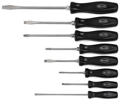 8pc ENDUROGRIP  Premium Mixed Round Shank Screwdriver Set Williams USA #100P-8MD