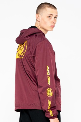 Chaqueta de Entrenador SANTA CRUZ Club Punto Ovalado - Monopatín, Surf, Calle MEDIANA Borgoña - Imagen 8 de 9