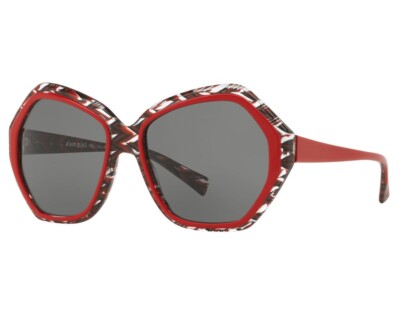500  Geometric Red Hexagonal Sunglasses Alain Mikli Made In France