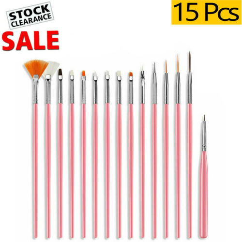 15 pcs Artist Paint Brushes Set Acrylic Oil Watercolours Painting Craft Art Pink - 第 1/4 張圖片