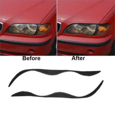 Carbon Fiber Front Fog Light Lamp Eyebrow Cover Trim For BMW 3Series E46 1998-05