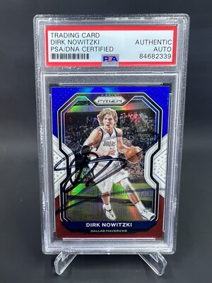 Dirk Nowitzki Signed 2020-21 Panini Prizm IP Auto PSA/DNA Dallas 