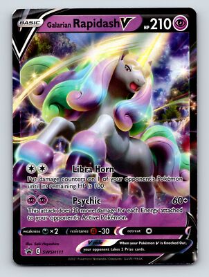 ホロウィンゲー 210HP ポケモンカード Basic Galarian Rapidash V HP 210 Psychic Attack Rarity Purple | eBay