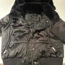 I.am.gia Black Fur Hooded Puffer