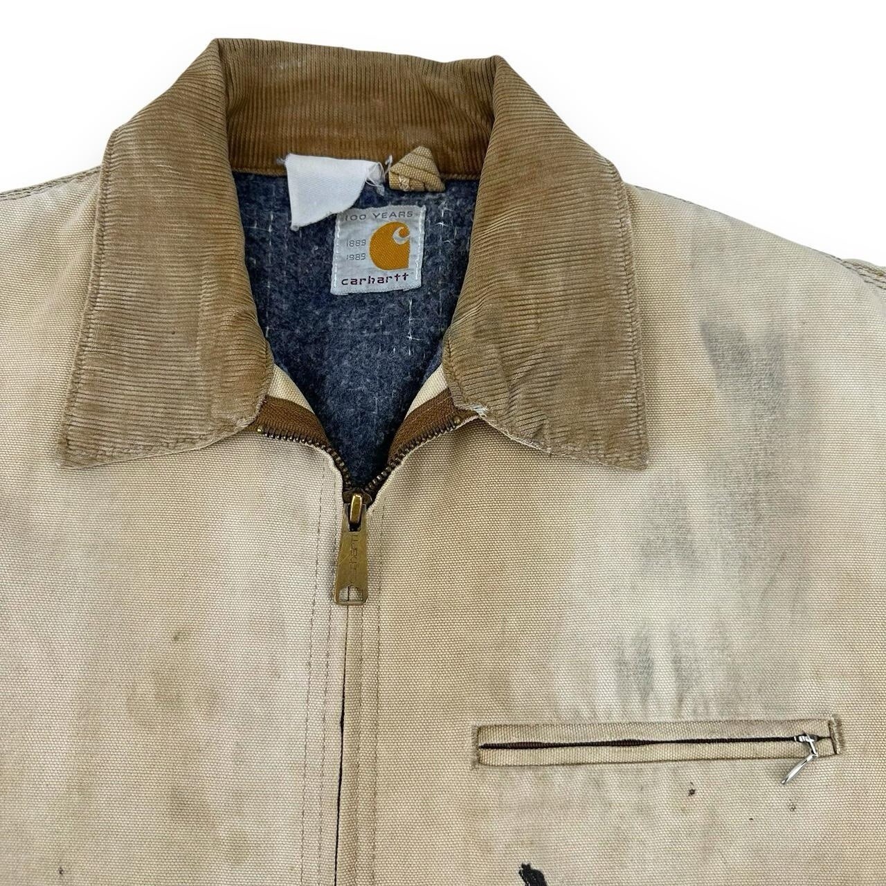 RARE Vtg Carhartt 1989 ‘100 Years of Carhartt’ Detroit Jacket, Tan, Fits L CB446 image 7