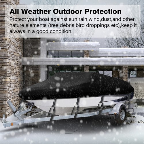 Boat Cover Fishing V-Hull Waterproof Heavy Duty Marine Grade Dust Trailerable - Picture 8 of 20