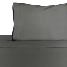 4-Piece Graphite Solid 225 Thread Count Cotton Blend Full Sheet Set