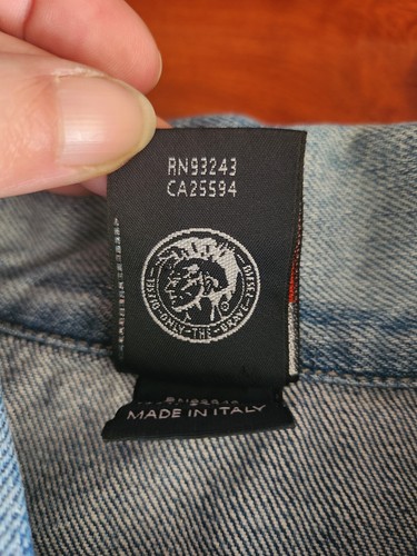 Diesel Jean Denim Jacket Coat Made In Italy 100% Cotton Distressed Vintage SZ S - Picture 9 of 14