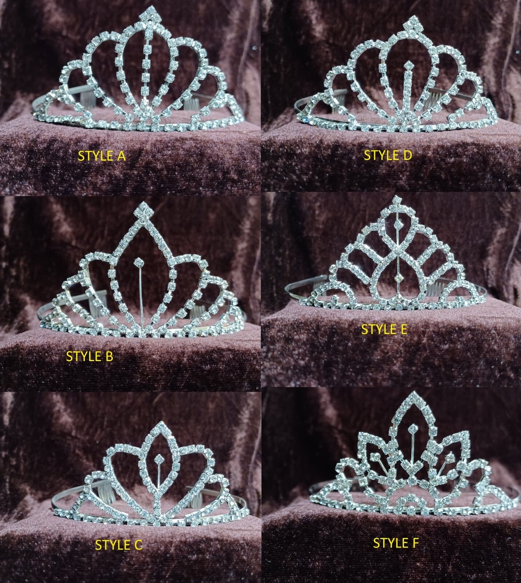 22 Pc W/6 Styles Wholesale Lots Bridal Crystal Flower Girls