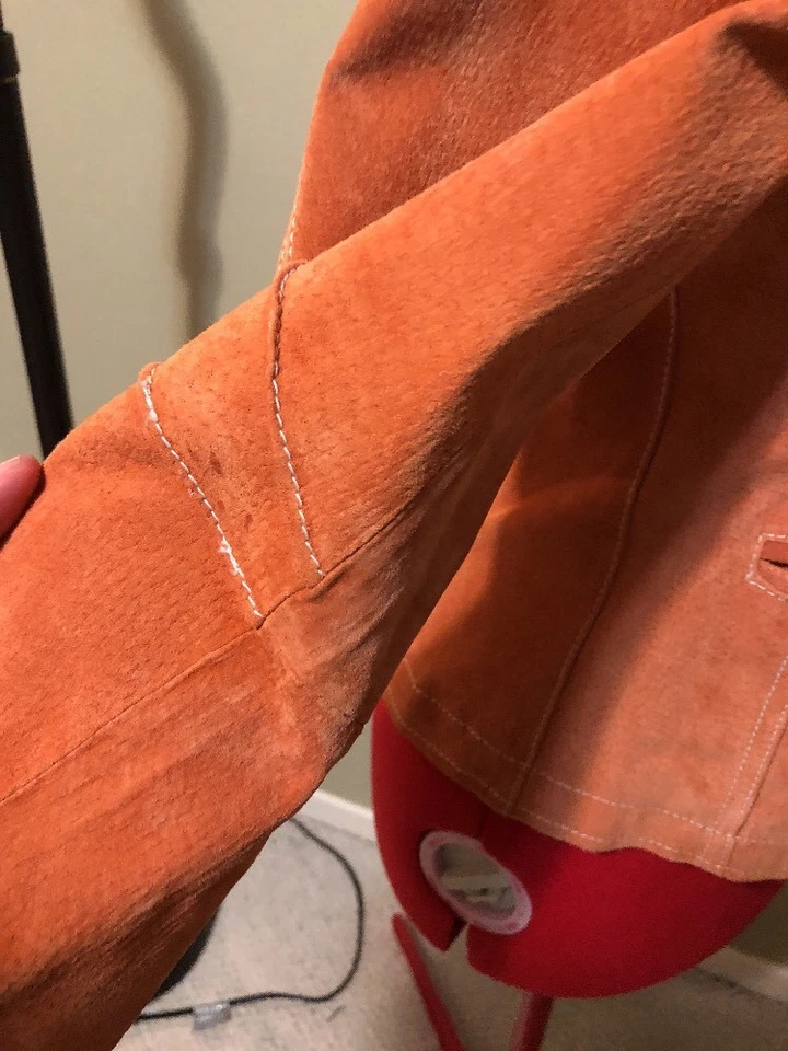 BLAZER WILSON COURO CAMURÇA LARANJA/FERRUGEM M Excelente Estado! - Imagem 4 de 4