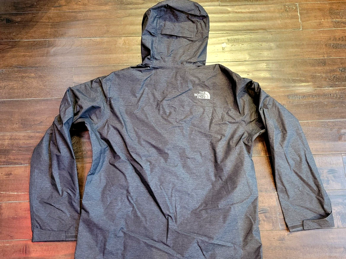 North Face Venture 2 Full Zip Hooded Rain Jacket Dark Heather Grey