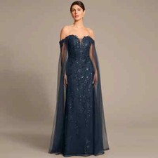 Tulle Mother of The Bride Dresses Sequined Appliques Backless Party Prom Gowns