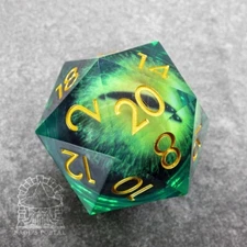 Sage's Eye of the Serpent Jiggling Green Eye Resin Giant 50mm D20 | DnD Dice RPG