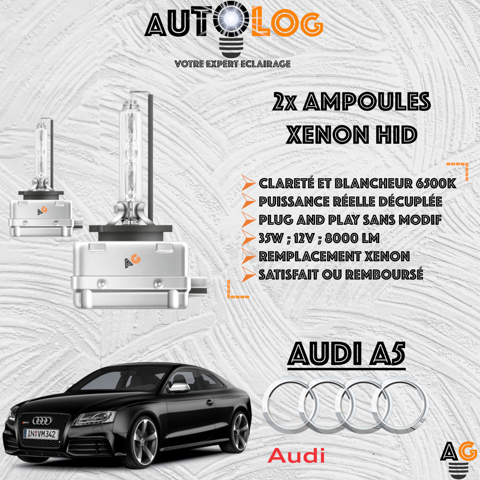 Kit xénon HID Audi A5 B8 anti scintillement et baisse d'intensité