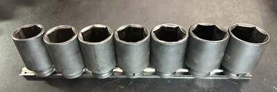CASOMAN  7-Pc 1/2'' Drive Deep Impact Axle Nut Socket Set 6-Pt 1-3/8''-1-3/4''