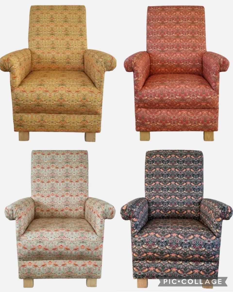 William Morris Strawberry Thief Adult Armchair Fabric Chair Accent