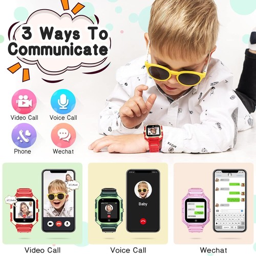 4G Kinder Smartwatch Telefonuhr GPS SOS Videoanruf Kamera Armbanduhr Geschenke - Zdjęcie 42 z 47