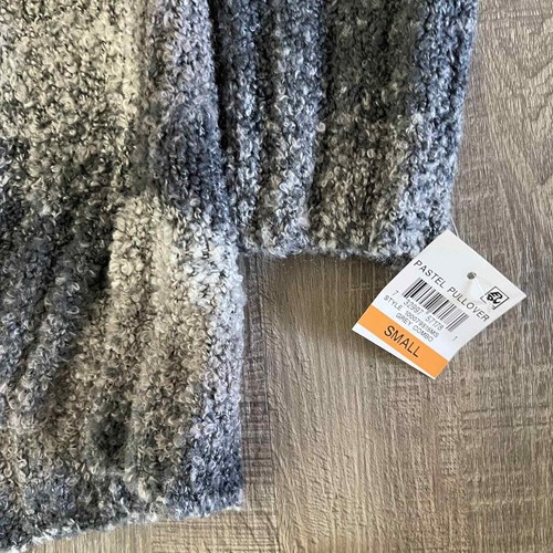 Style & Co. Women's Grey Combo Cowl Neck Boucle Ombre Pastel Pullover Sweater S - Picture 2 of 4