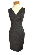 Kay Unger Sz 4 Charcoal, Gray Tweed Dress Structured Minimalism Quiet Luxury