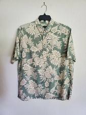 RIGGERS size XL green Hawaiian aloha shirt made in USA