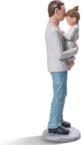 Estatua de padre e hija pintada a mano - Regalo perfecto para ocasiones especiales - Imagen 3 de 8