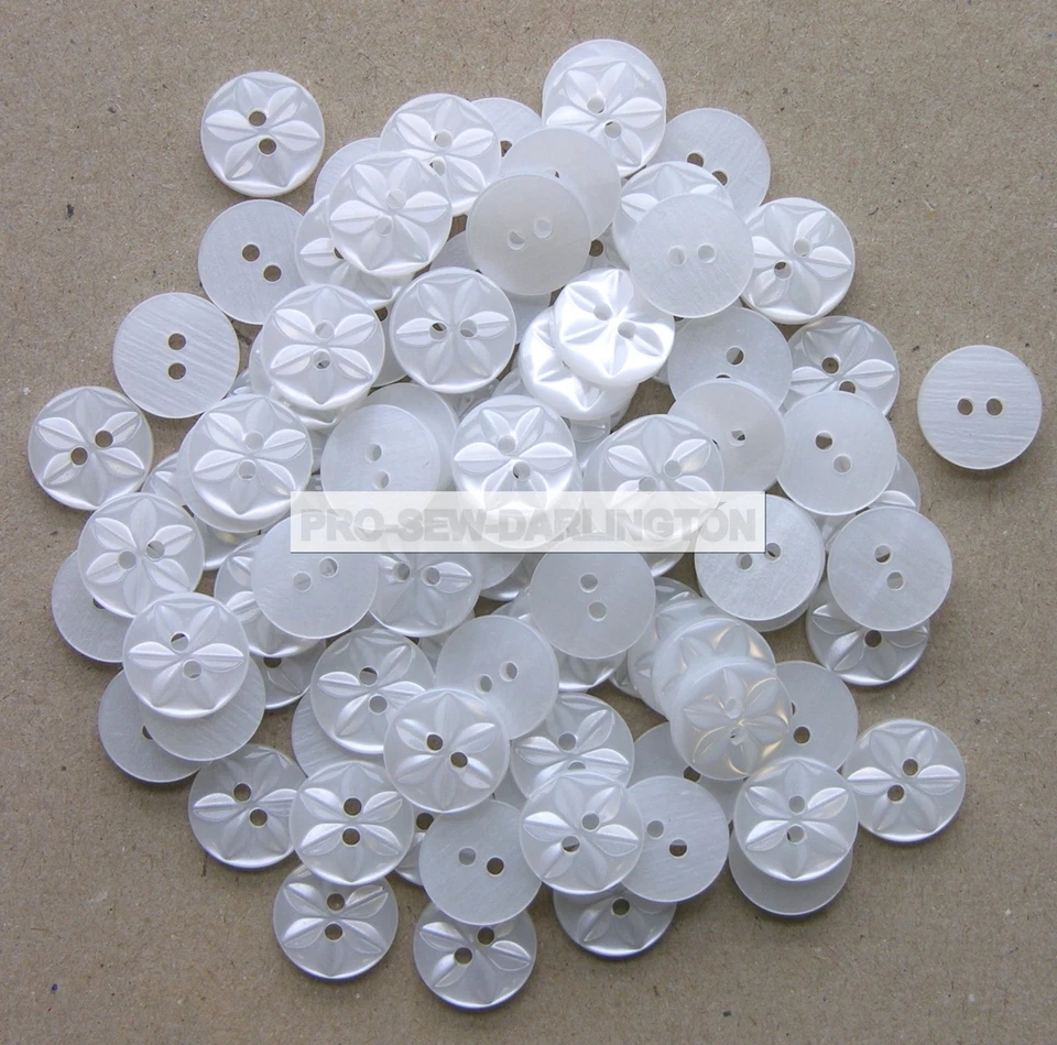 FINE STYLE White Baby Star Buttons Cardigans 11mm 14mm 16mm ( Choice Of Sizes & Quantity )