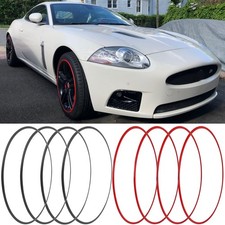 For Jaguar 4PCS Wheel Rim Protector Guards Hub Rim Tire Rings Aluminum Alloy