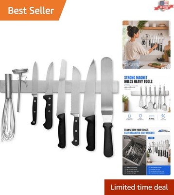 Stainless Steel Magnetic Knife Organizer - Easy Installation & Space Saver