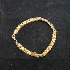 HUGS AND KISSES GOLD BRACELET • 10K 3 grams Womens Jewelry 7 Inches X