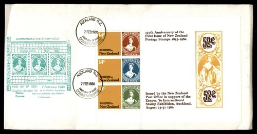 Mayfairstamps New Zealand FDC 1980 first issue of postage stamps 125th anniversa