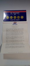 Canada BC Transit 1986  Commemorative 5-Token Set Skytrain Canada W/ Document