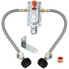 Skyflame 2-Stage Auto Changeover Propane Gas Rv Regulator Kit with 2PCS Gauge...