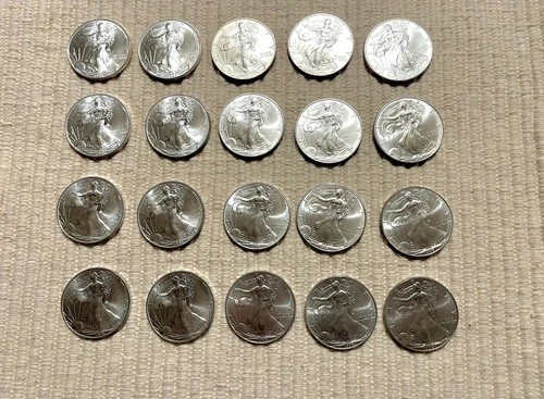 LOT OF 20 1996 $1 American Silver Eagle Dollar Bullion .999 fine silver