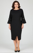 Misslook Little Black Dress Floral Rhinestone Date Night Office Womens 12 NEW