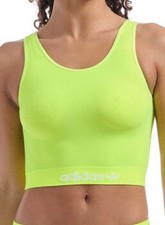 New Adidas Women's BRAMI Smart  Noval Solar Yellow Bralette Size Large