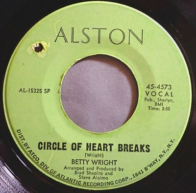 HEAR IT 60's R&B 45 rpm record Betty Wright ''Circle Of Heart Breaks'' from 1969