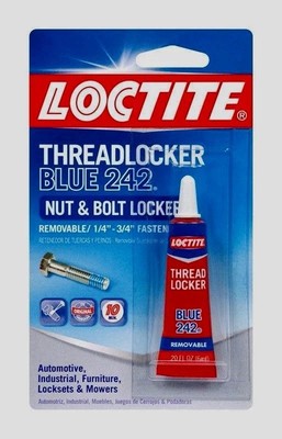 LOCTITE Nut & Bolt Threadlocker Blue 242 Adhesive Glue Removable 0.2oz 209728
