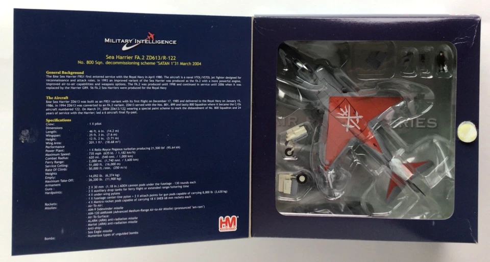 Hobby Master HA4101 Sea Harrier FA.2 ZD613/R-122 800 Sqn "Satan 1" 1:72 Diecast - Image 2 of 4